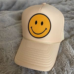 mm designs smiley face trucker hat
